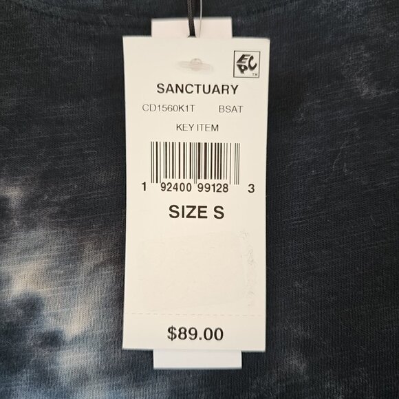 Sanctuary Easy Way Tie Dyed T-Shirt Dress Womens Size S Black Sleeveless Knit - Picture 6 of 10